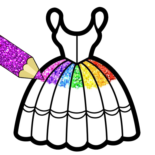 Glitter Dresses Coloring Book For Kids